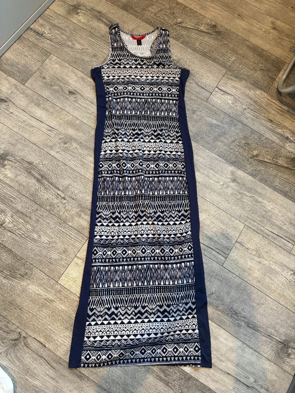 Hot Kiss Women's Large Blue and White Maxi Dress Tank Top Long Dress